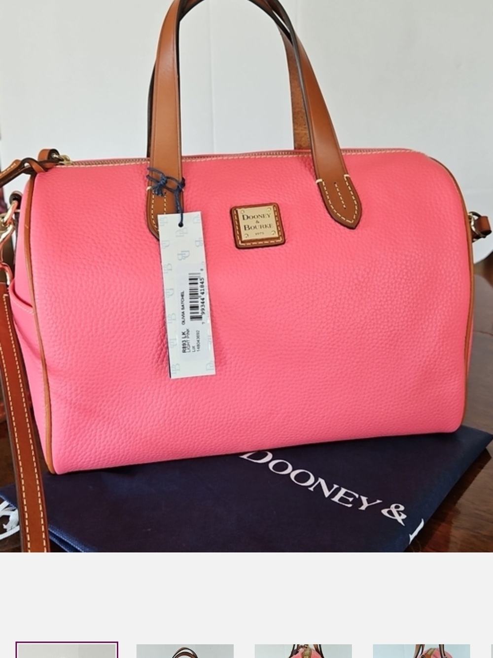 Dooney & Bourke Light Pink Pebble Leather Satchel NWT